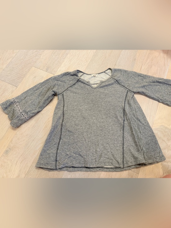 Mystree Sweaters - Mystree Gray Lightweight 3/4 Sleeve Knit Top